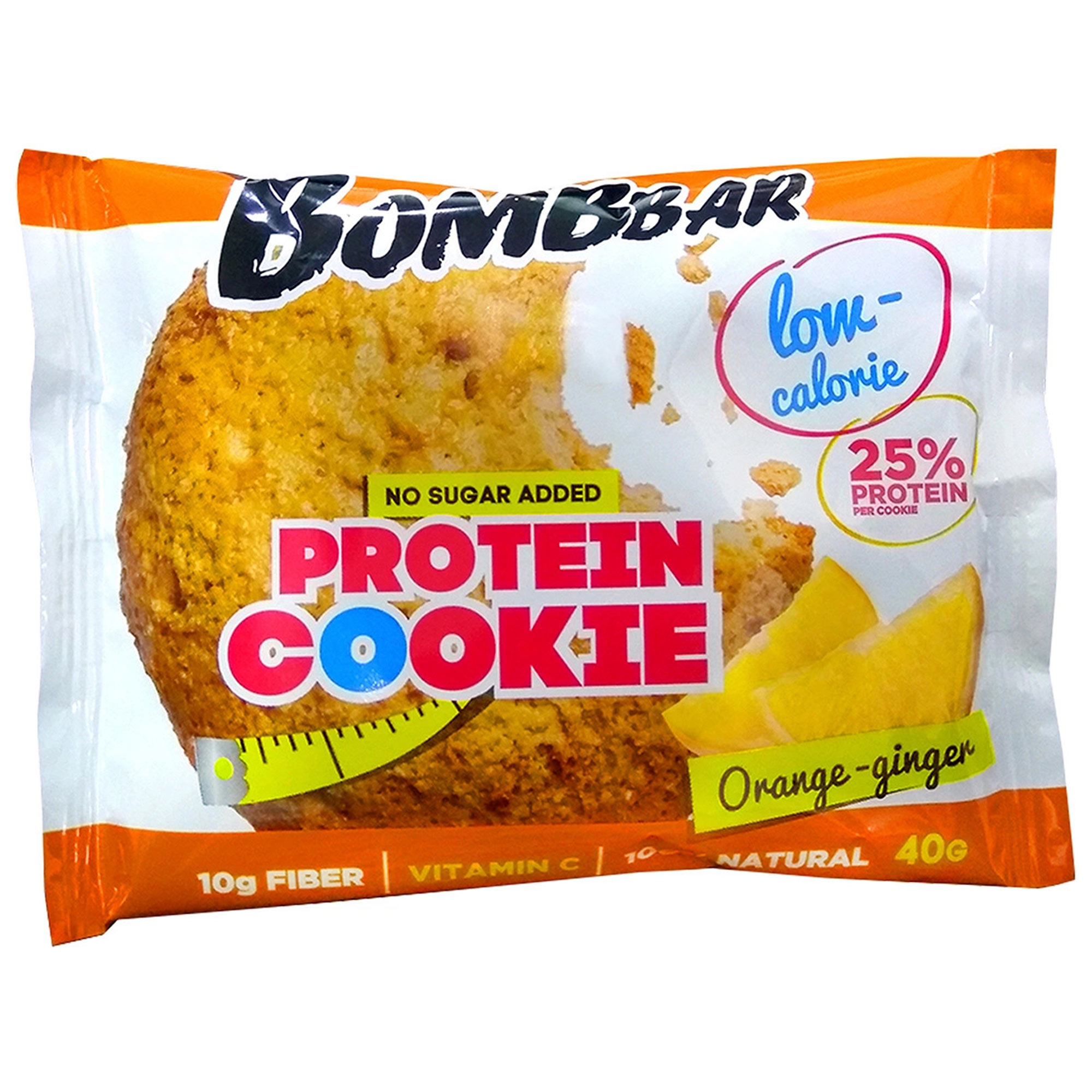 Печенье протеиновое Bombbar Апельсин, имбирь 40 г - фото 1