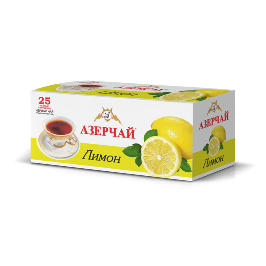 Чай Азерчай Лимон черный 25 пакетиков