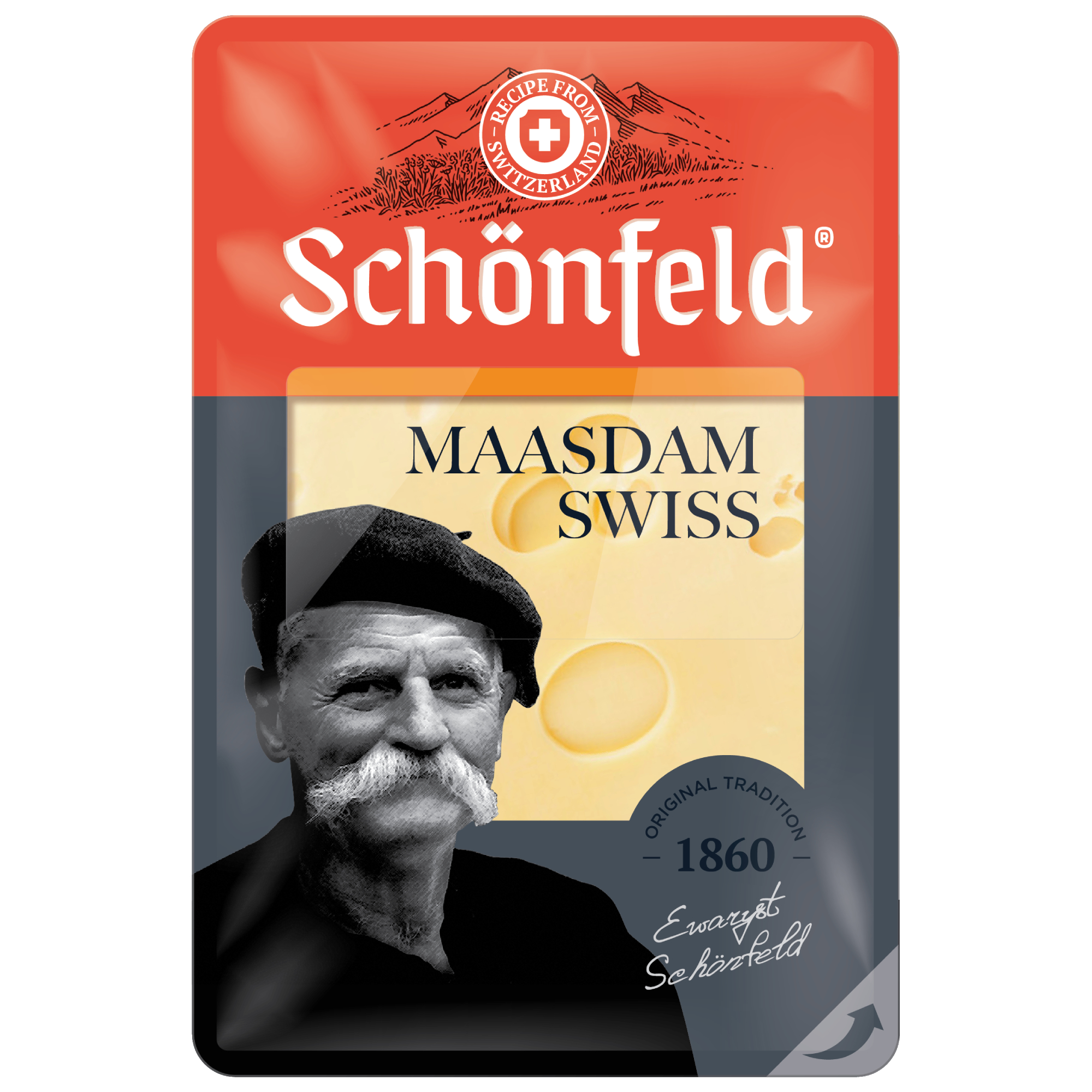 Сыр Schonfeld Swiss Maasdam 48% 125 г