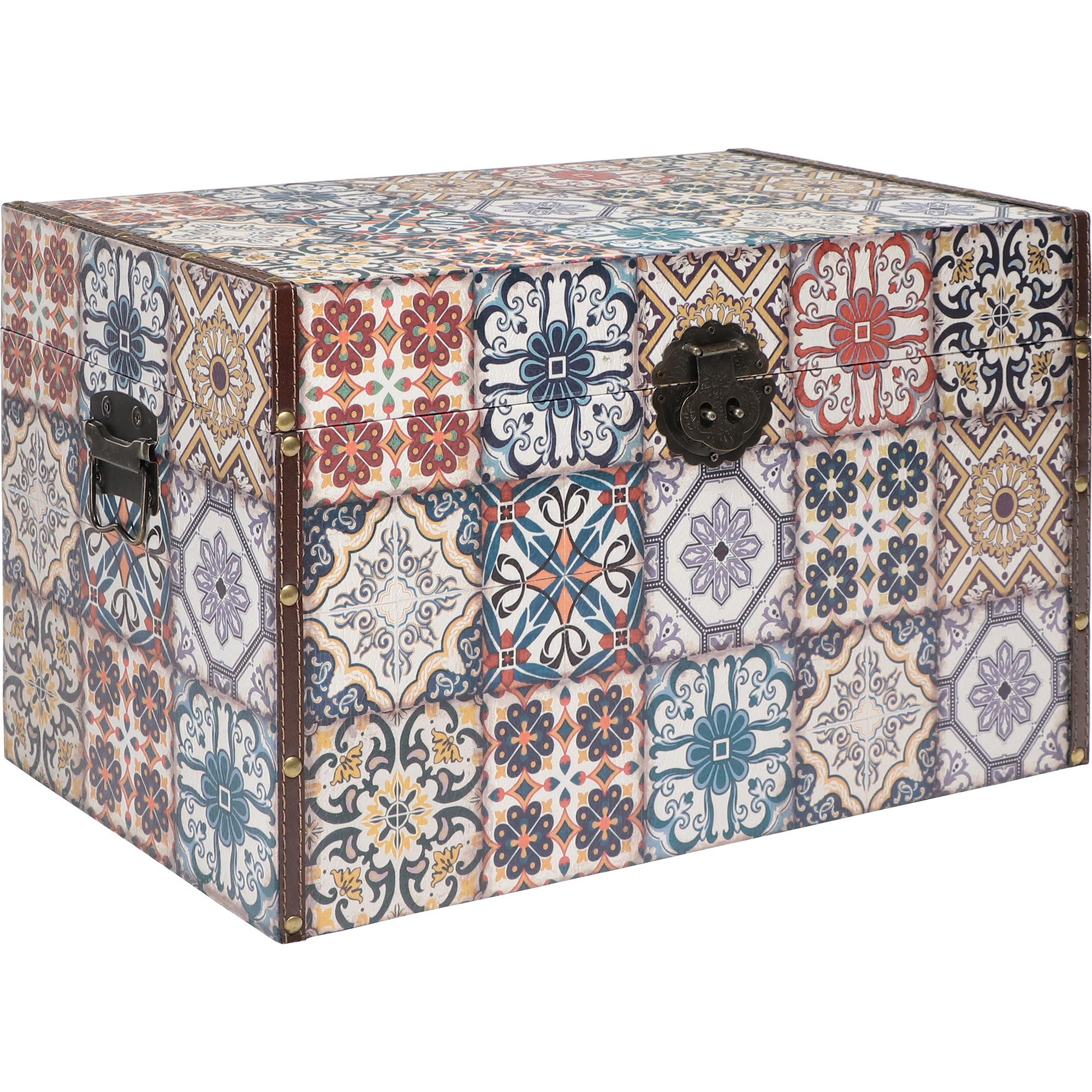 

Сундук Grand forest Пэчворк декоративный 51х31х32 см, Мультиколор