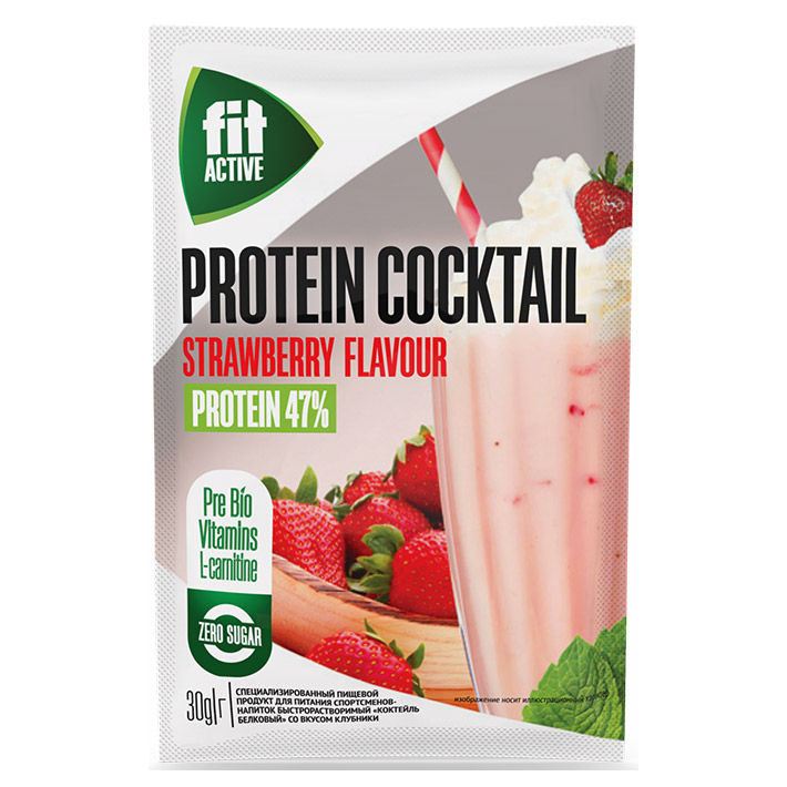 

Коктейль белковый Fit Active Protein Cocktail Клубничный 30 г