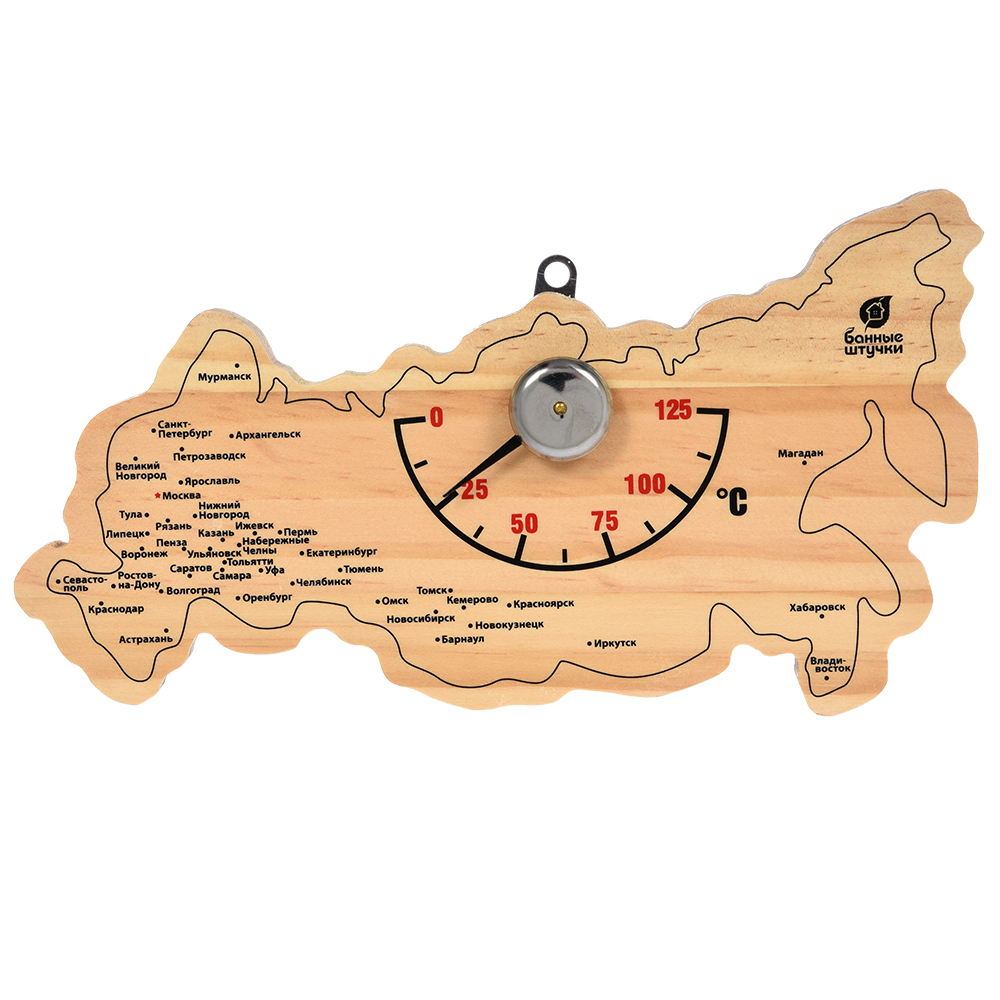 Термометр Банные штучки Карта России, цвет бежевый - фото 1