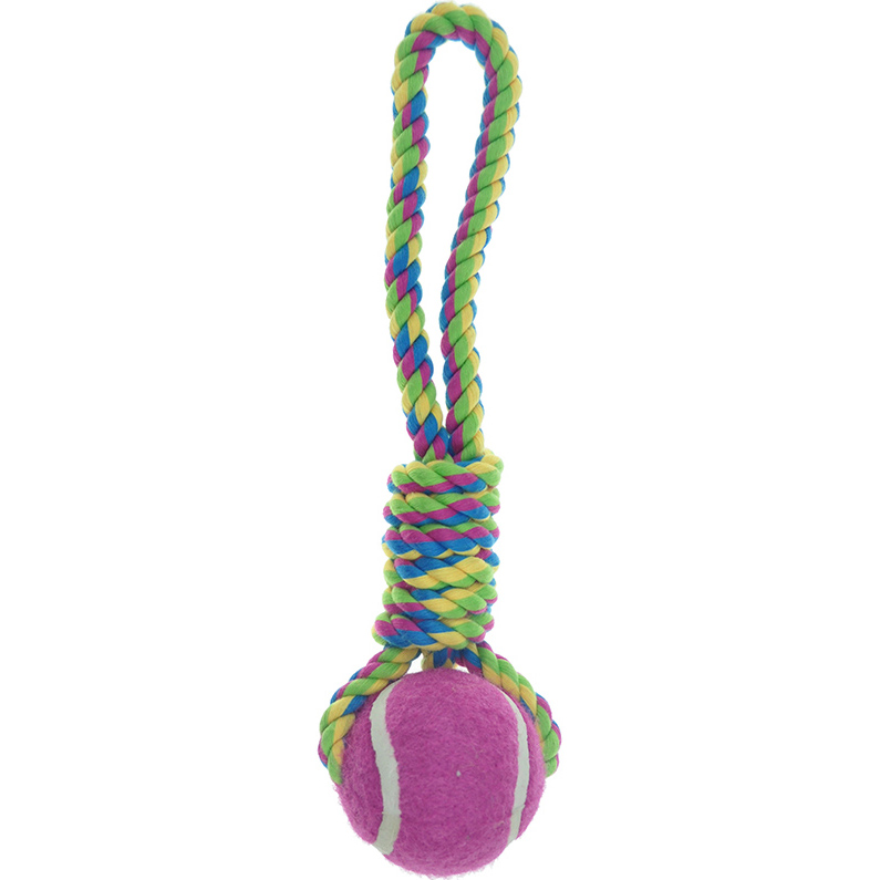 фото Игрушка для собак chomper pipsqueak теннисный мяч на веревке в ассортименте