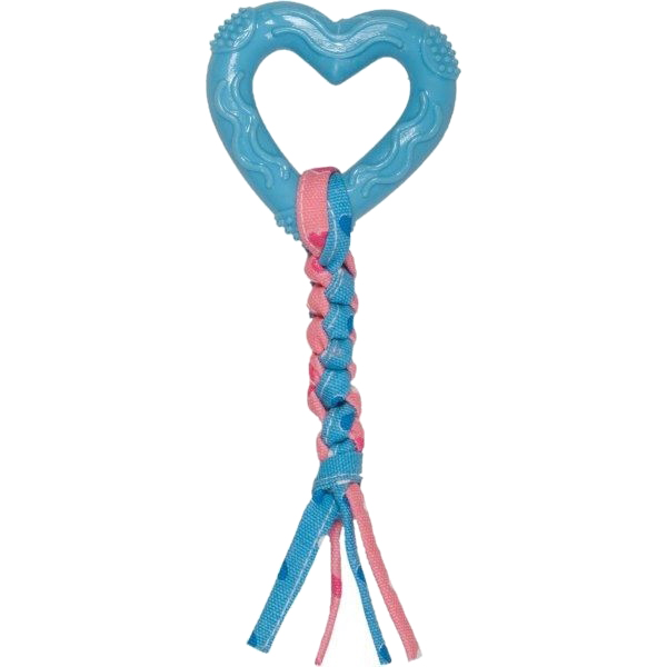 Жевательная игрушка для собак CHOMPER Puppy Сердце с веревкой WB11138, цвет голубой, размер для малых пород, для средних пород