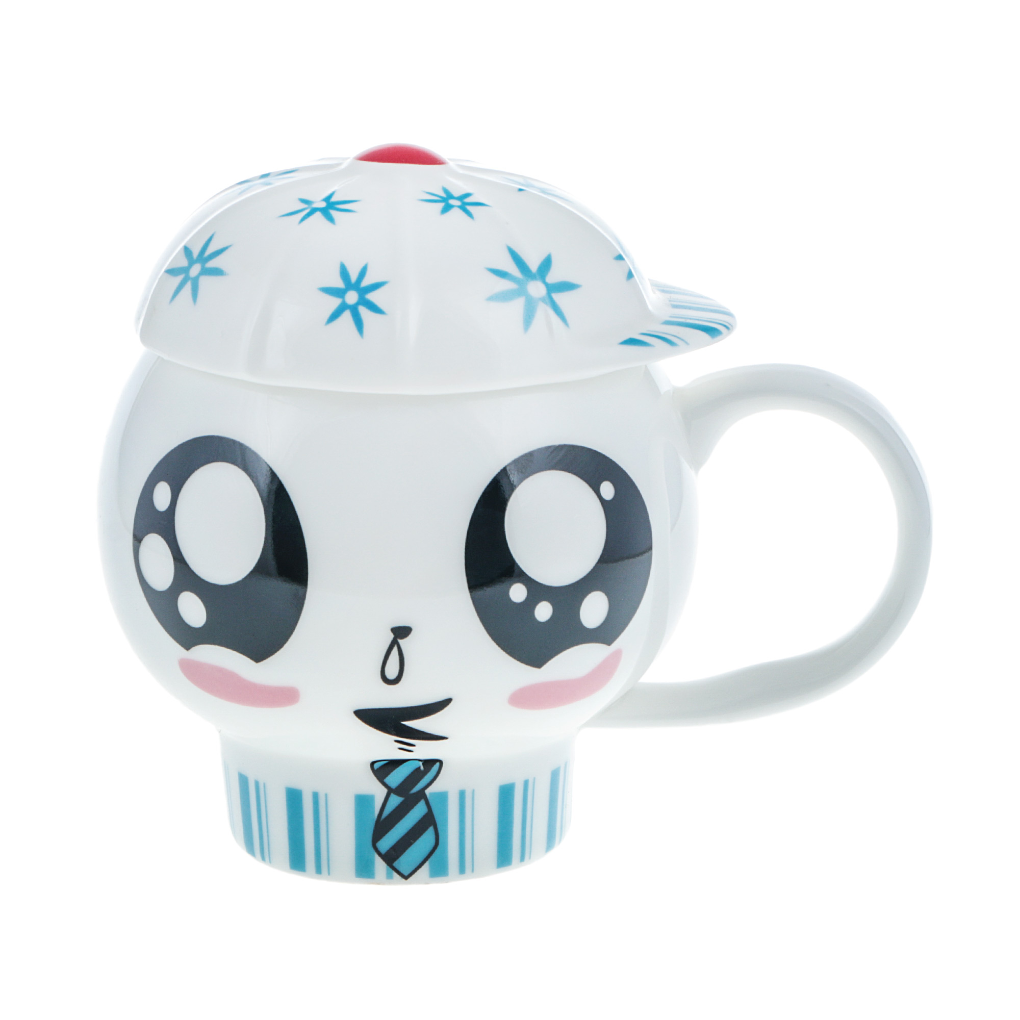 

Набор 2 предмета Eco cup : кружка бочонок 320мл голубая с крышкой