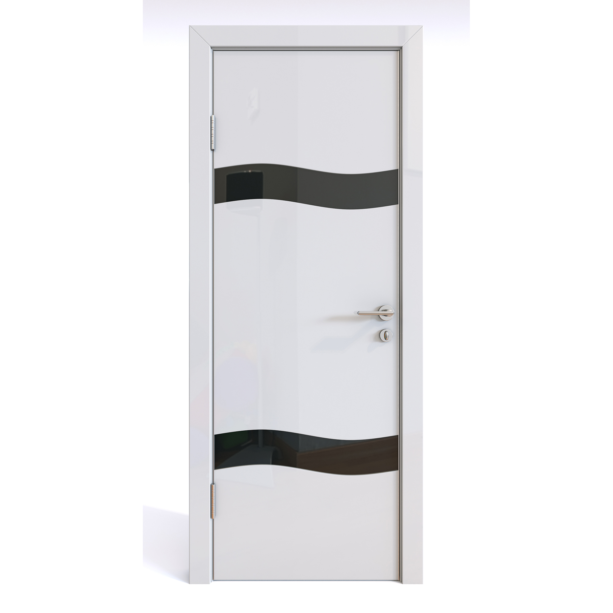 фото Межкомнатная шумоизоляционная дверь до-603 белый глянец/черное 200х60 дверная линия