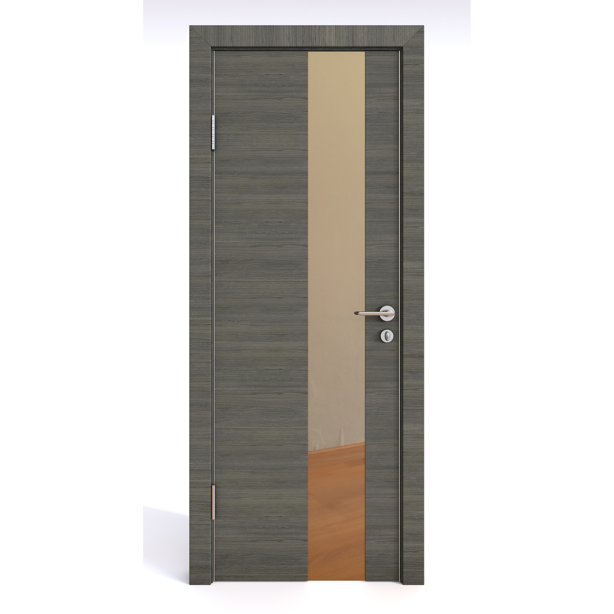 

Межкомнатная шумоизоляционная дверь ДО-604/2 Ольха темная/бронза 200х60
