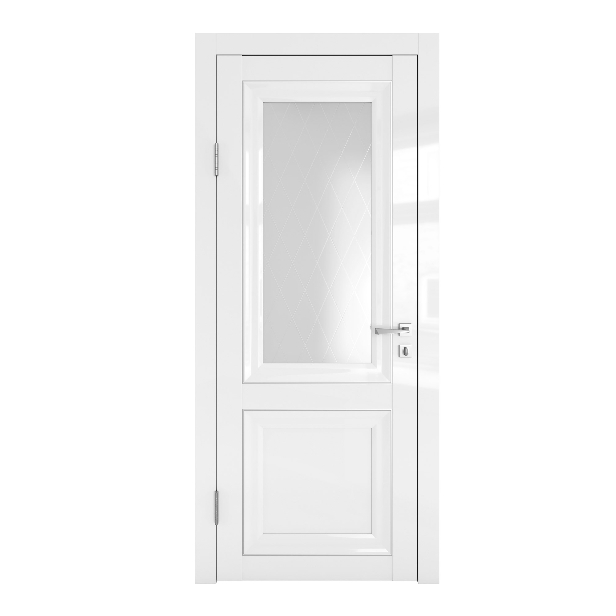 фото Межкомнатная дверь до-пг2 белый глянец/стекло ромб 200х60 дверная линия