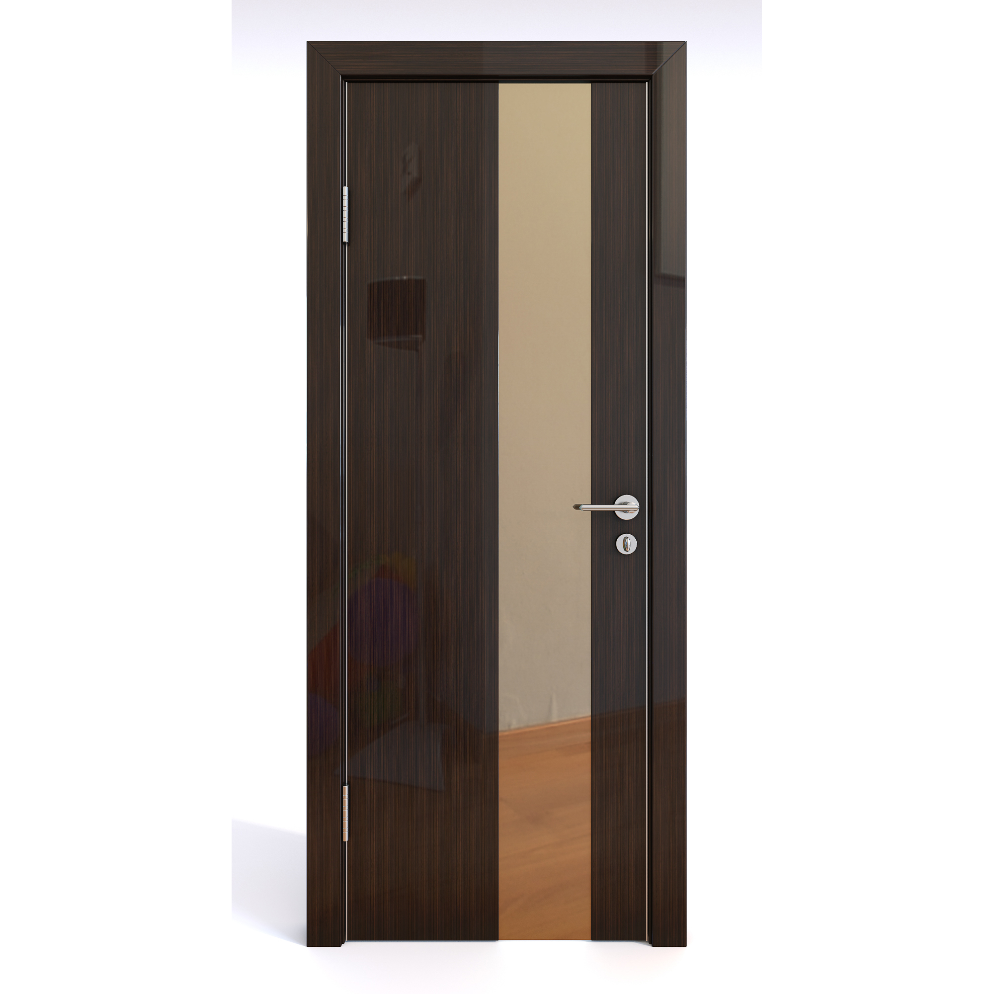 фото Межкомнатная шумоизоляционная дверь до-604 венге глянец/бронза 200х60 дверная линия