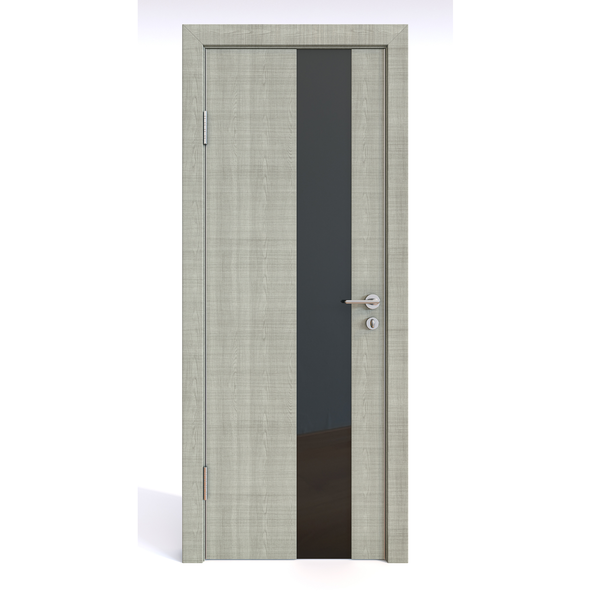 фото Межкомнатная шумоизоляционная дверь до-604 серый дуб/черное 200х70 дверная линия