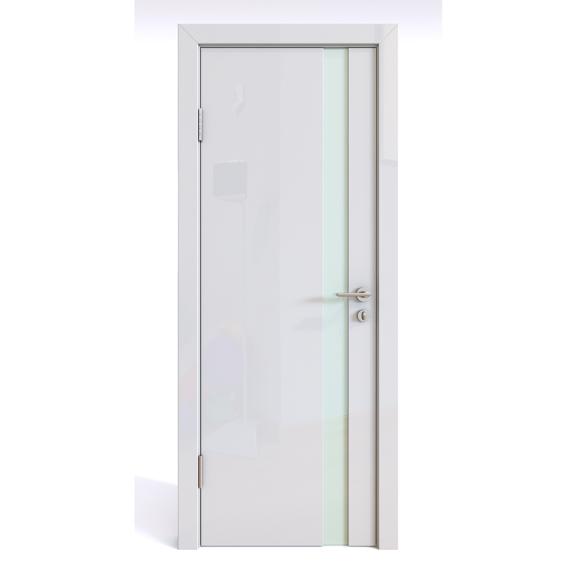 фото Межкомнатная шумоизоляционная дверь до-607 белый глянец/белое 200х70 дверная линия