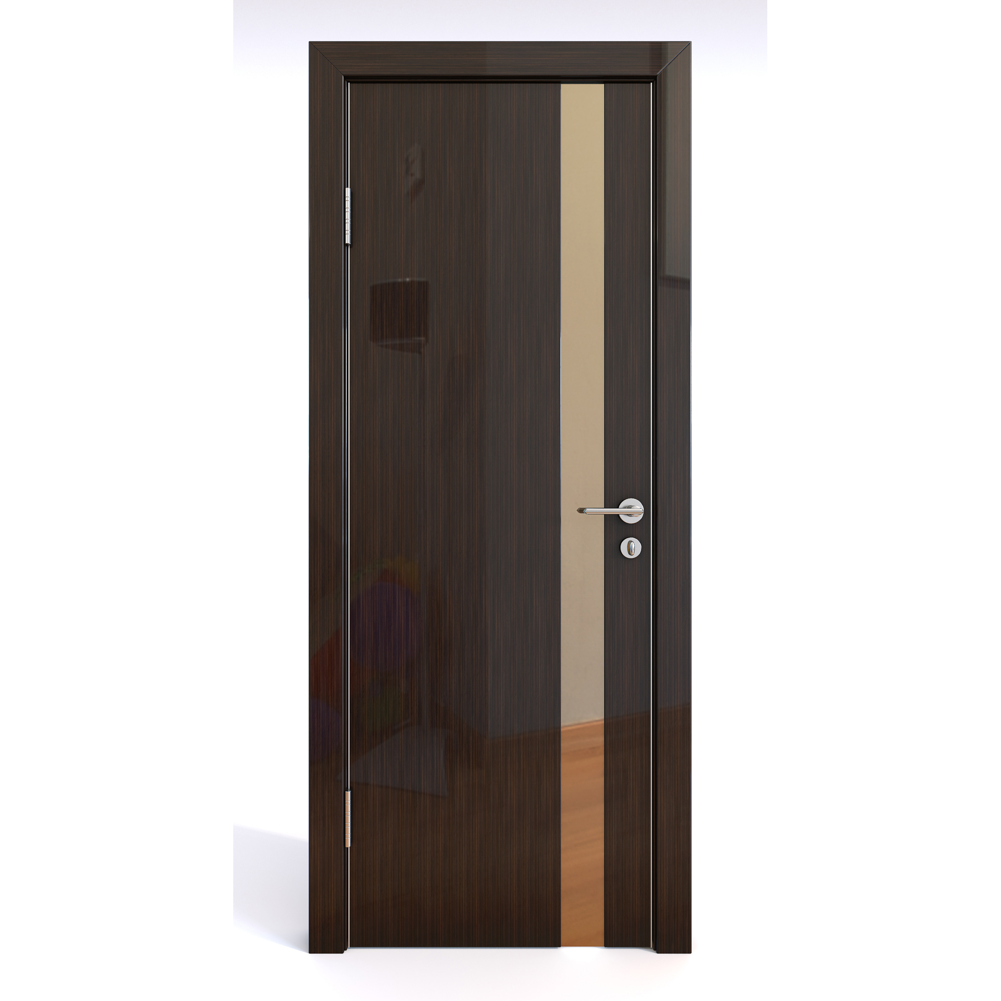 фото Межкомнатная шумоизоляционная дверь до-607 венге глянец/бронза 200х60 дверная линия