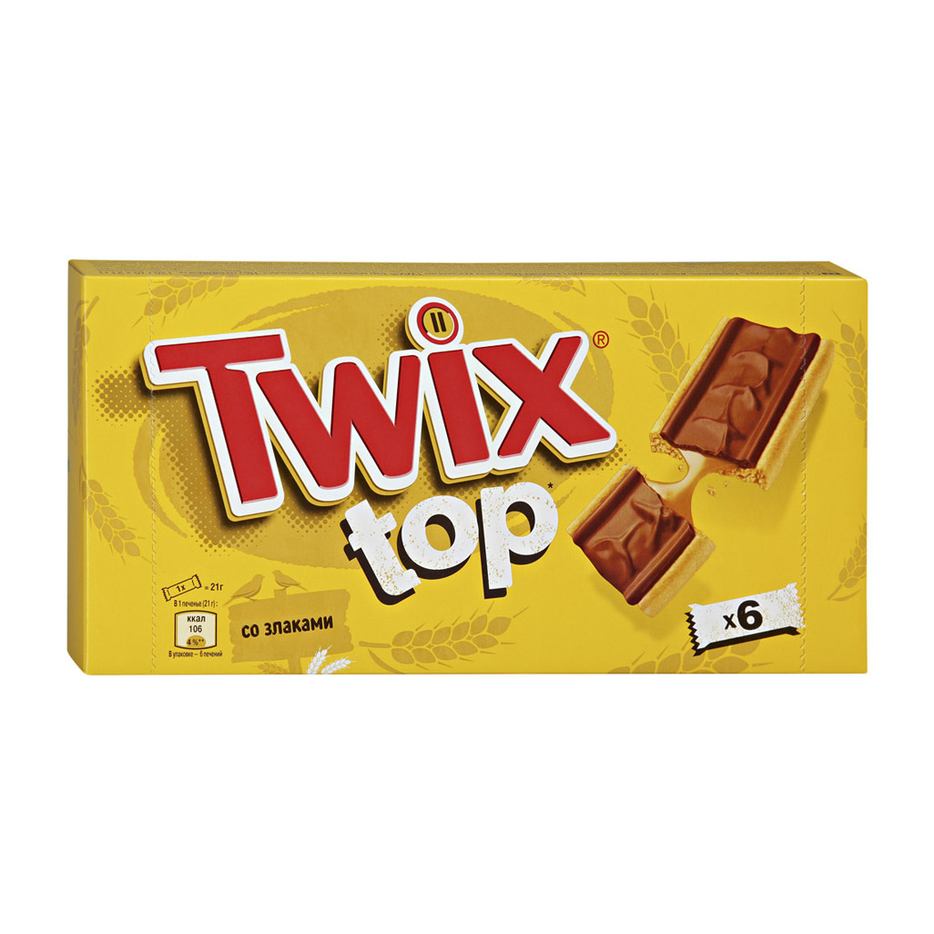 фото Печенье twix top в молочном шоколаде со злаками 126 г