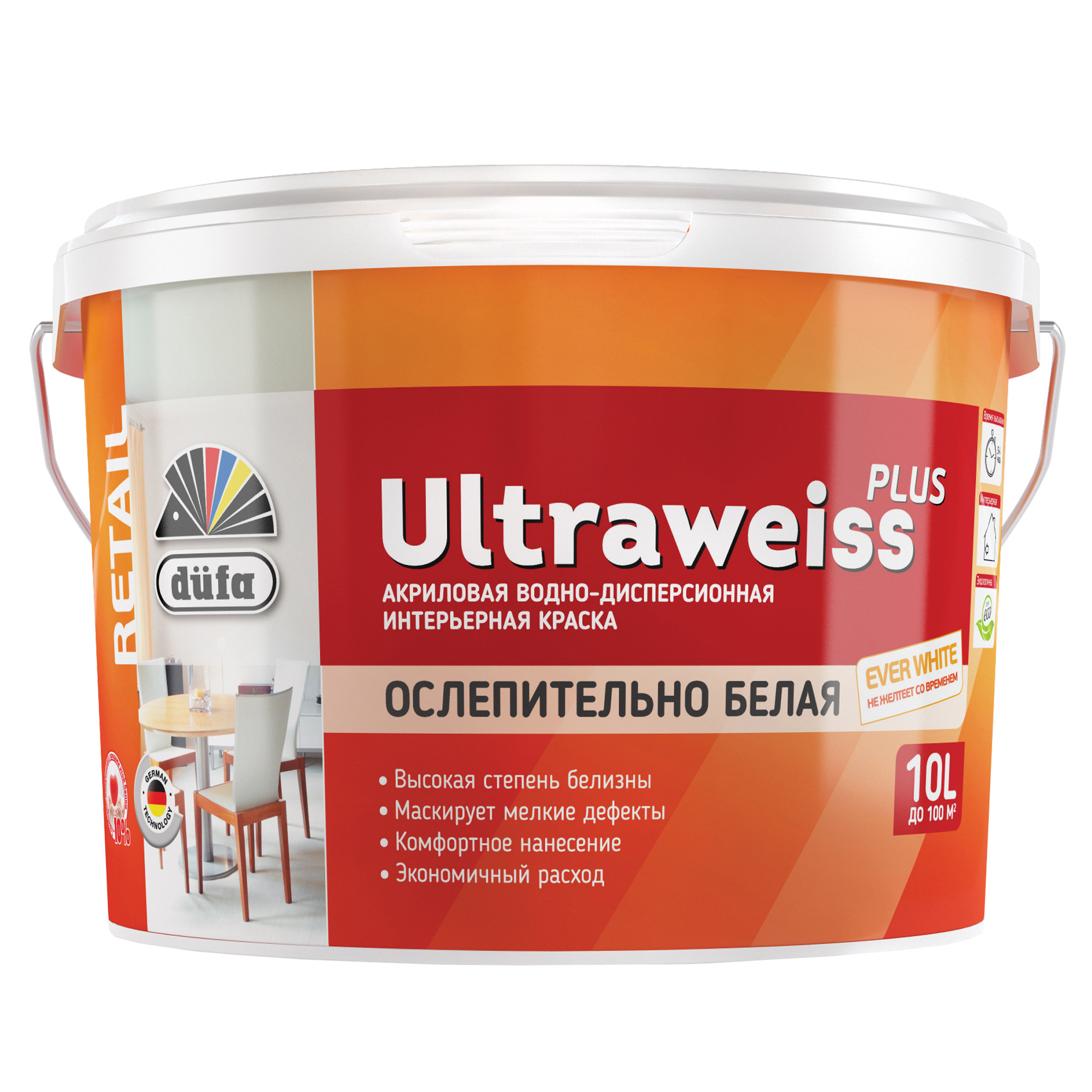 фото Краска dufa retail ultraweiss plus глубокоматовая 10 л.