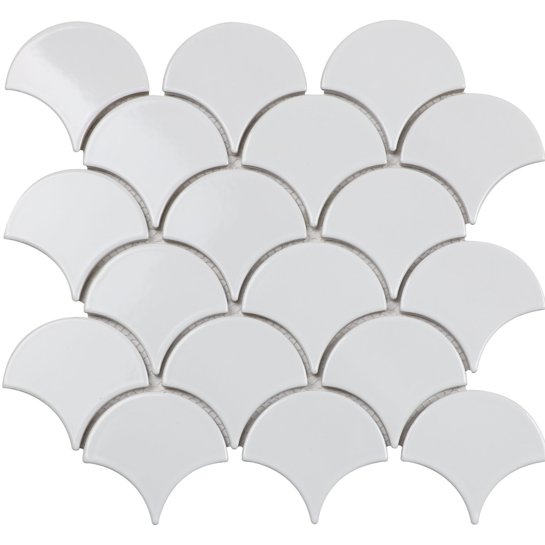 фото Декор starmosaic керамическая мозаика fan shape white 29,3х27,4 см