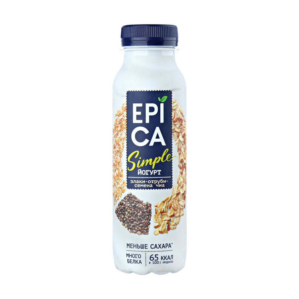 Йогурт Epica Simple злаки, отруби, семена чиа 1,2% 290 г - фото 1