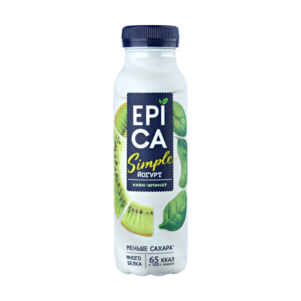 Йогурт Epica Simple киви, шпинат 1,2% 290 г - фото 1