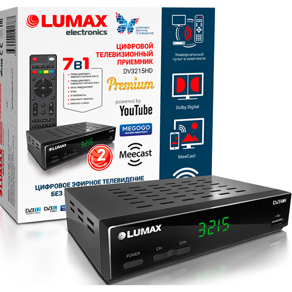 фото Ресивер dvb-t2 lumax dv3215hd черный