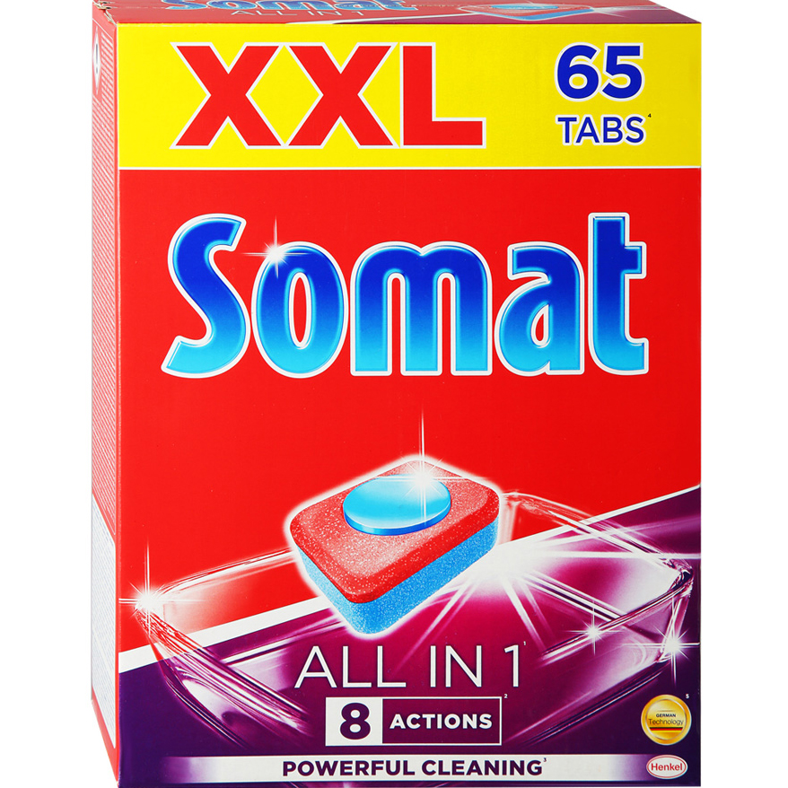 фото Таблетки somat all in one для посудомоечных машин 65 шт