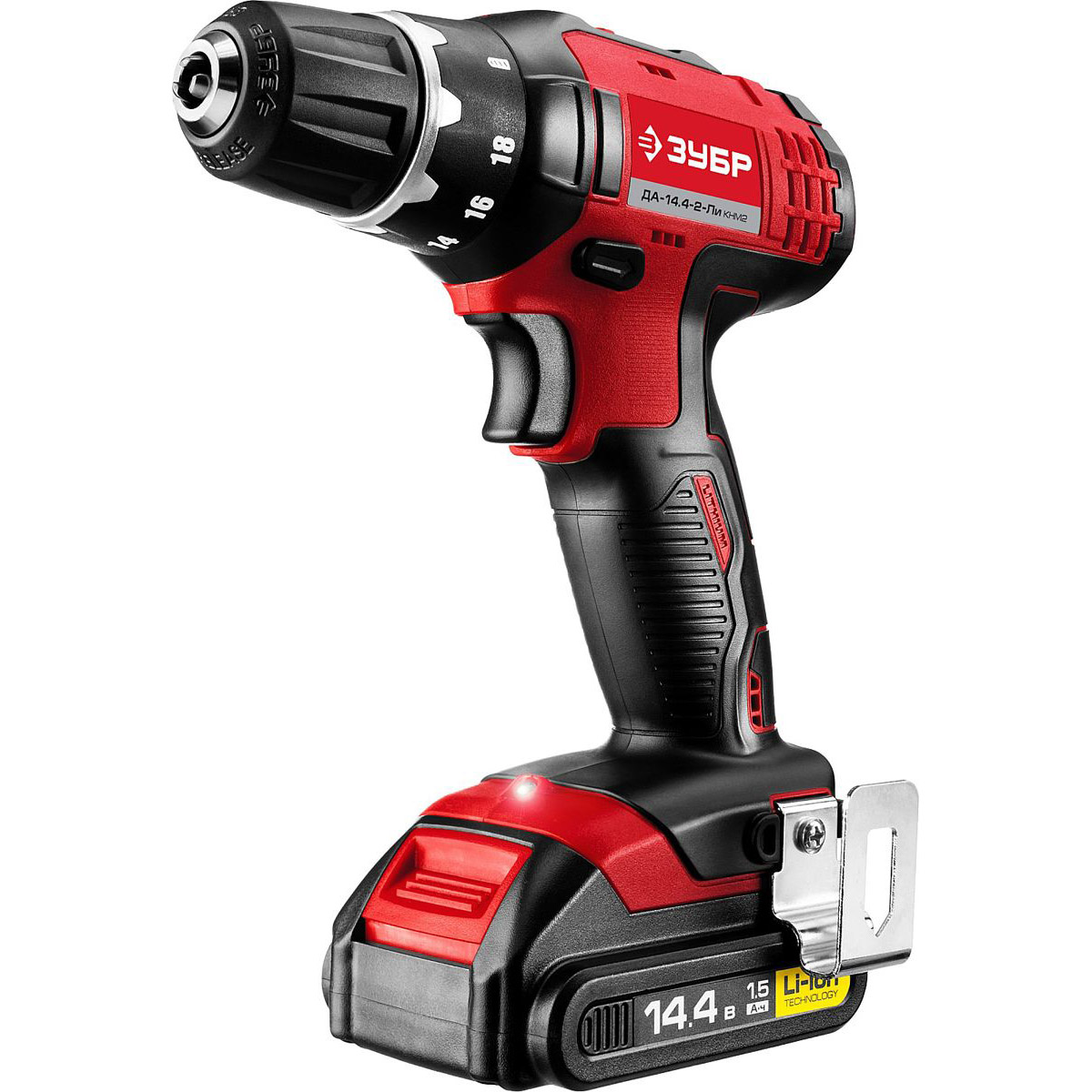 Дрель-шуруповерт ЗУБР ДА-144-2-Ли КНМ2