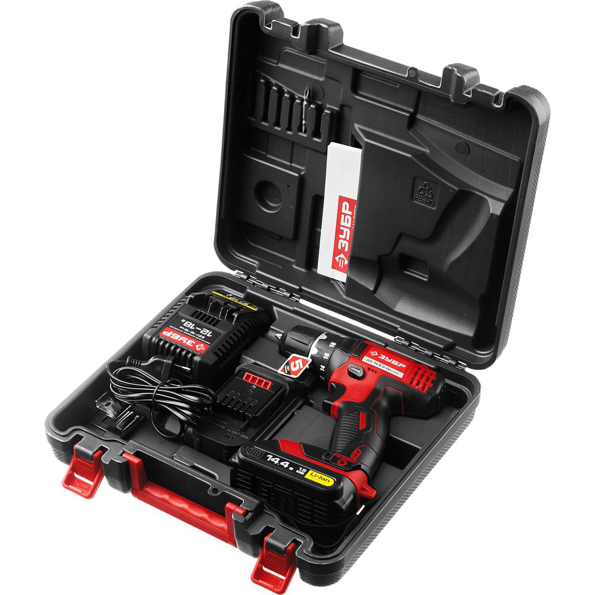 Дрель-шуруповерт ЗУБР ДА-144-2-Ли КНМ2