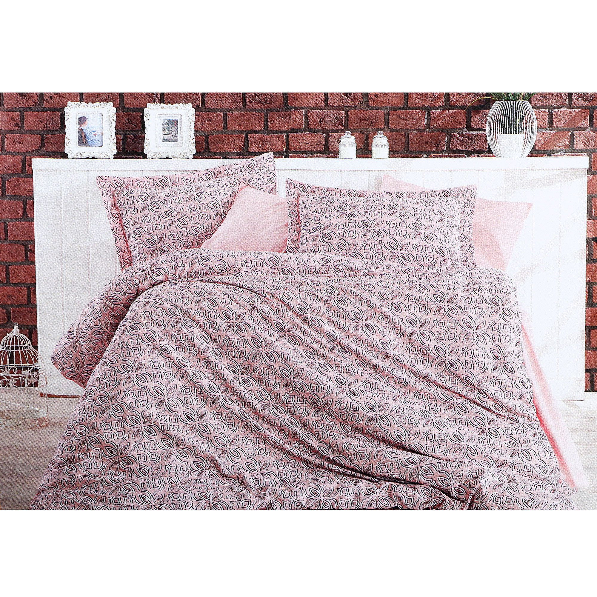 

Постельный комплект Colors of fashion евро сатин ажур