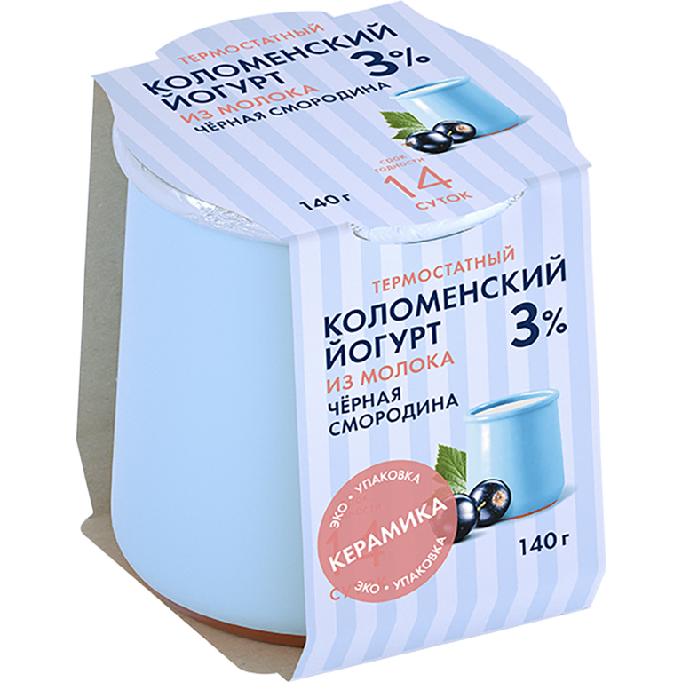 

Йогурт Коломенский Черная смородина термостатный 3% 140 г