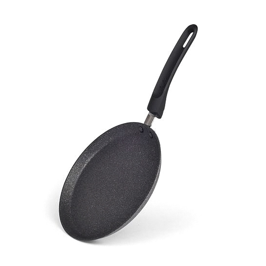 Сковорода блинная Fissman Spark Stone 24 см, цвет черный - фото 1