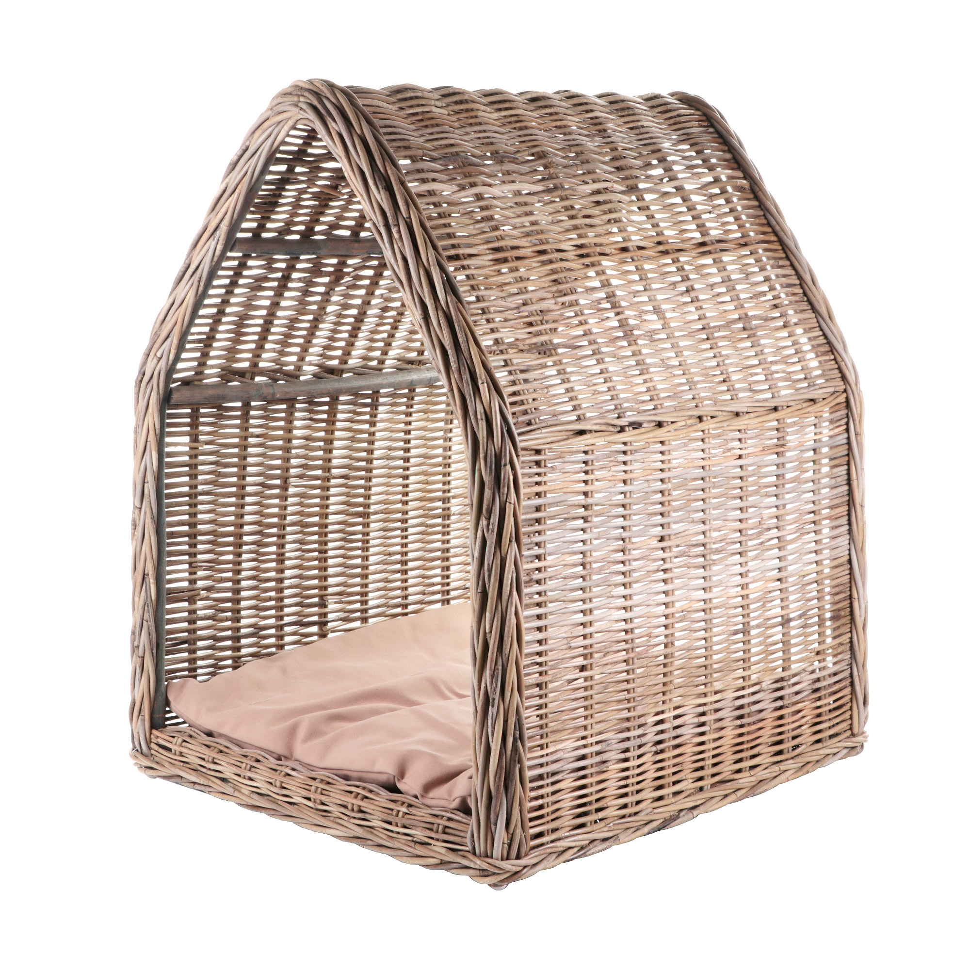 фото Домик для собаки van der leeden rattan 69x55h78cm серый