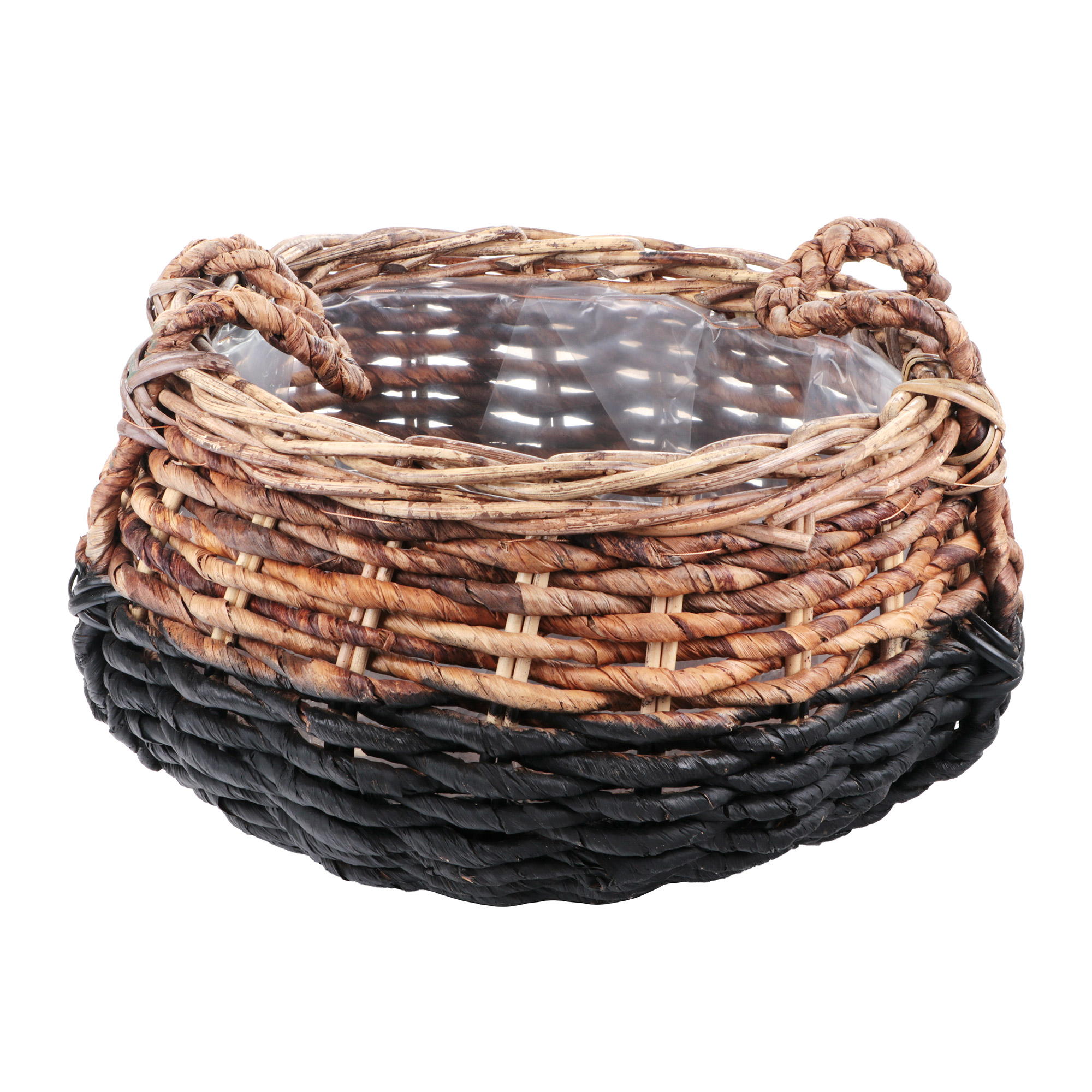 фото Кашпо-корзина van der leeden bowl abaca black d45h25cm