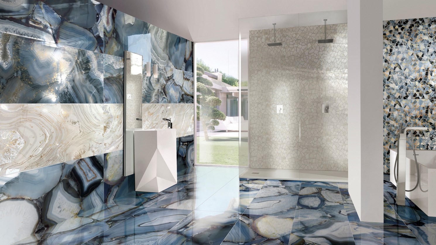 фото Плитка ceramiche brennero la preziosa blu 60x120 см