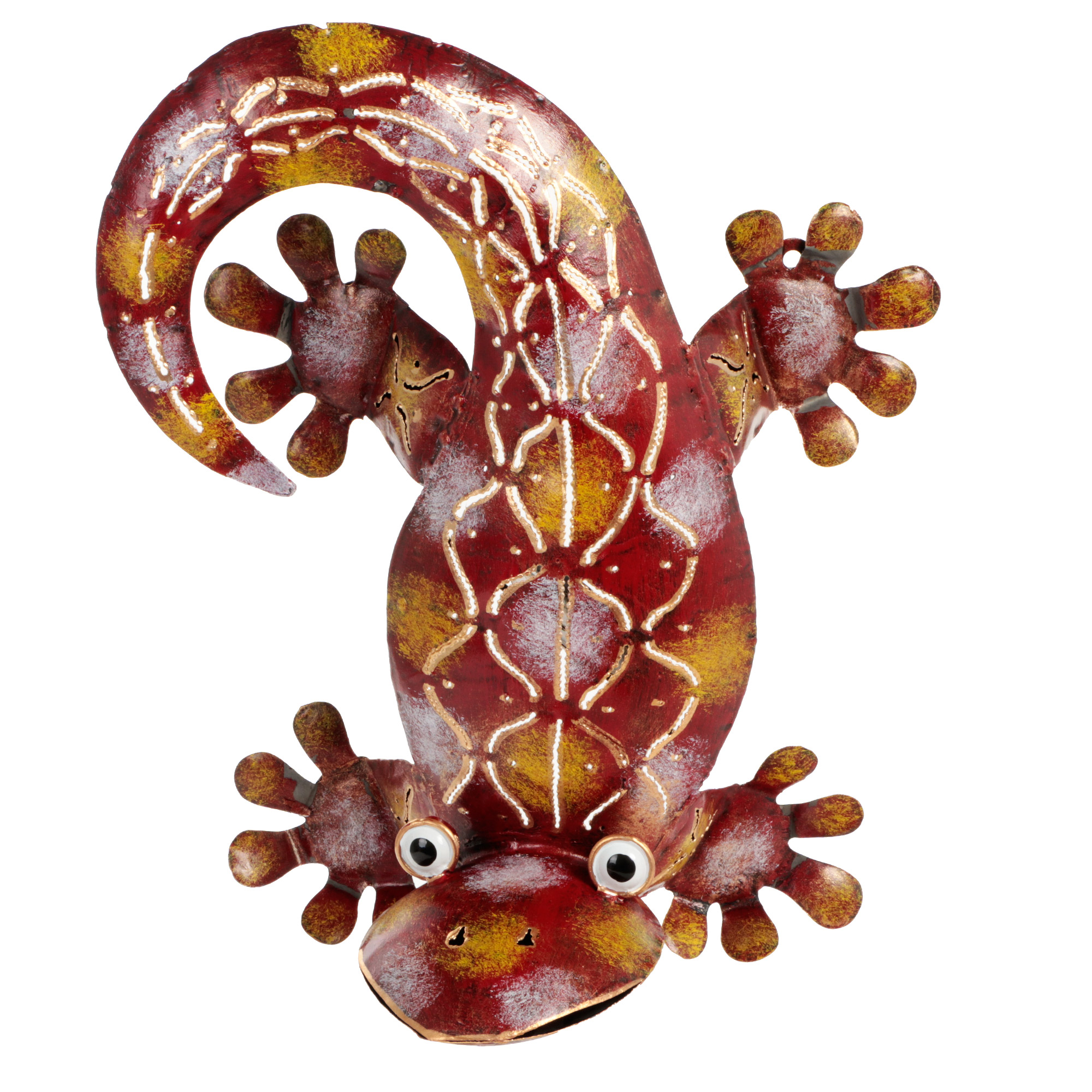 Декор настенный Medusa геккон красный/белый 14x19x36