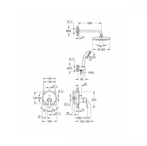 фото Набор grohe get 210.9.5л/м