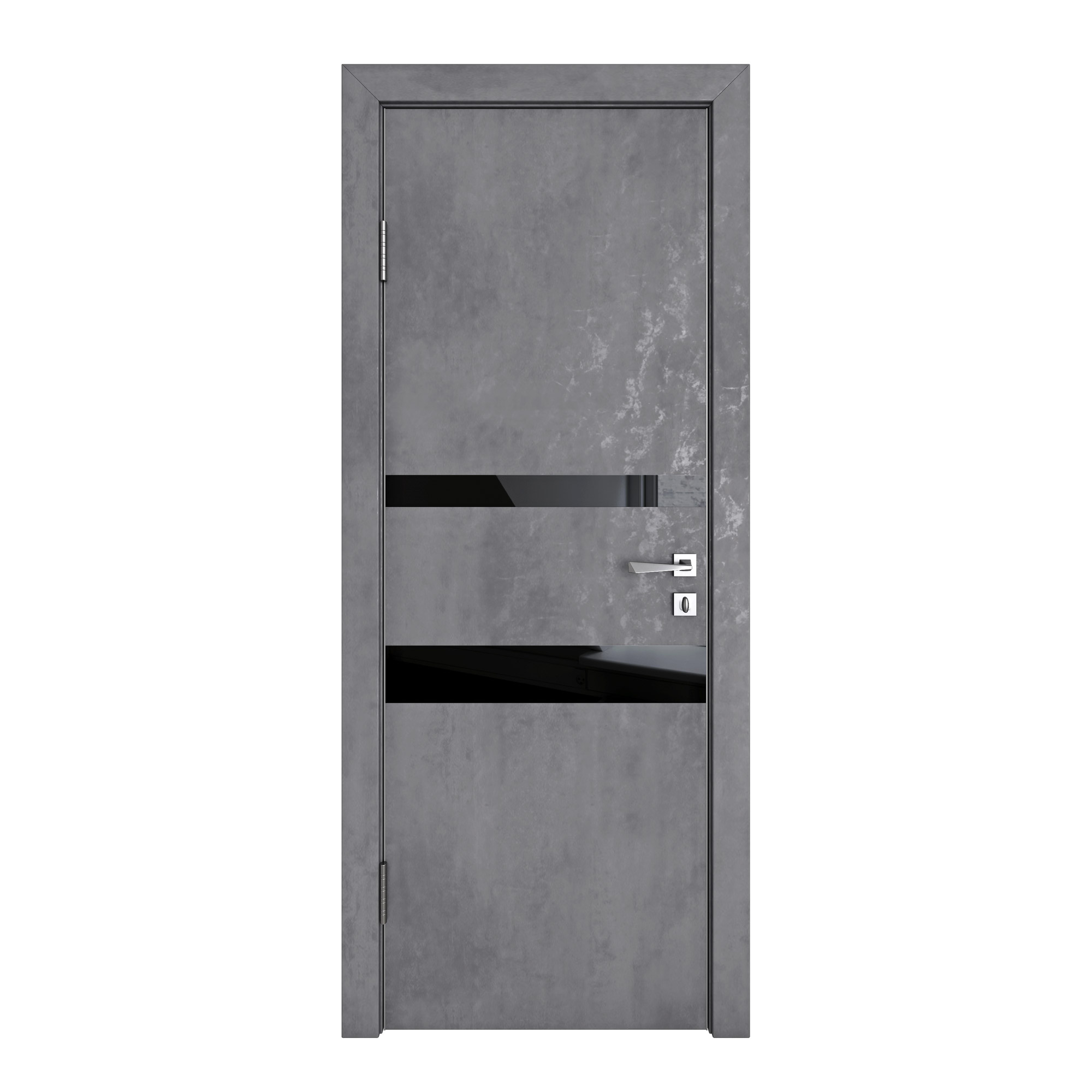 фото Межкомнатная дверь до-512 бетон темный/черное 200х60 дверная линия