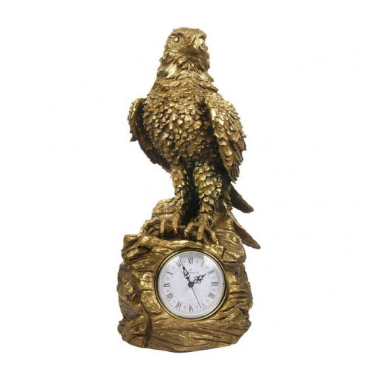 Часы каминные Royal Flame Сокол античная бронза