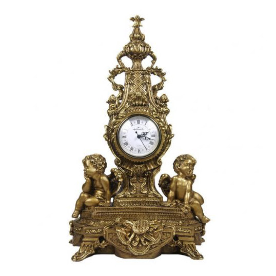 Часы каминные Royal Flame Классика с ангелами Гранд античная бронза