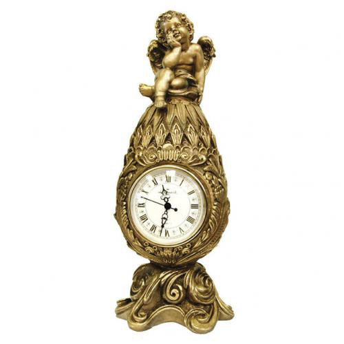 фото Часы каминные royal flame фаберже с ангелом античная бронза