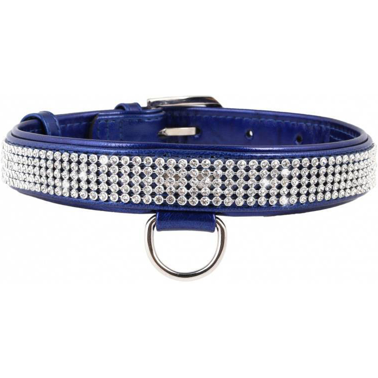 фото Ошейник для собак collar brilliance с украшением полотно страз 9 мм 21-29 см синий