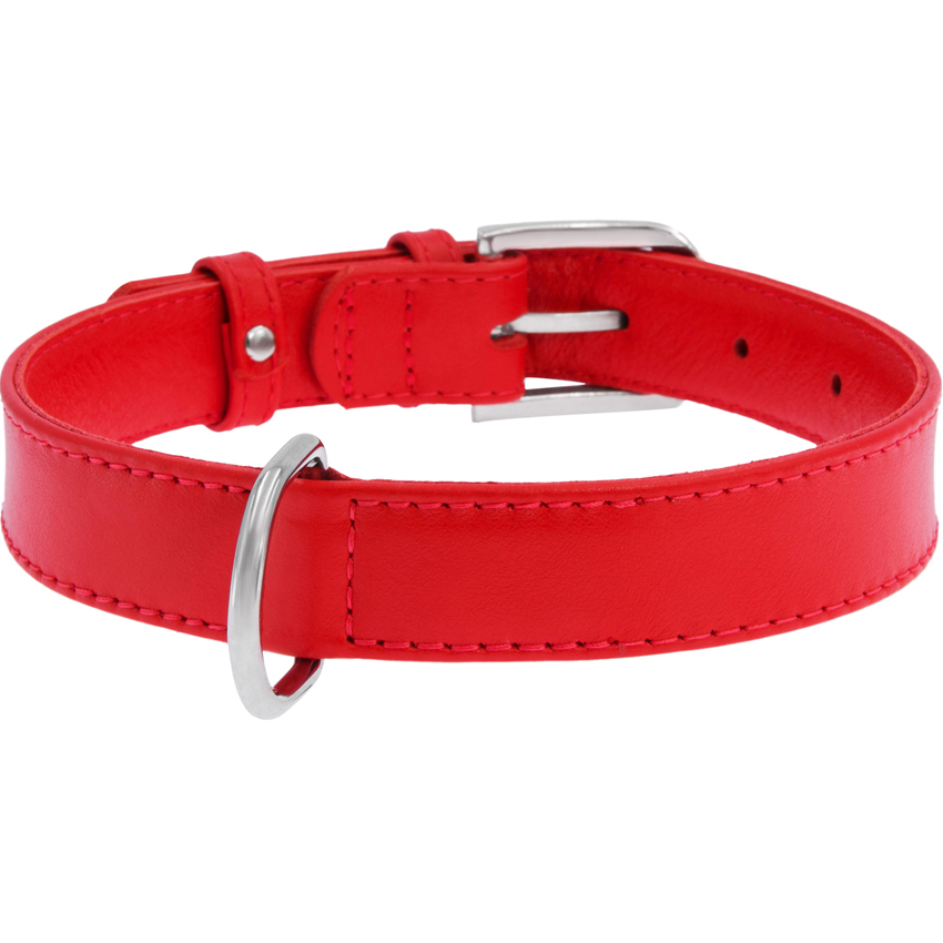 фото Ошейник для собак collar glamour без украшений 15 мм 27-36 см красный