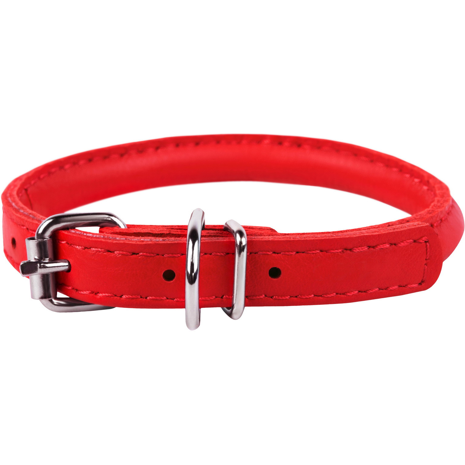 фото Ошейник collar glamour круглый для длинношерстных собак 8 мм 20-25 см красный