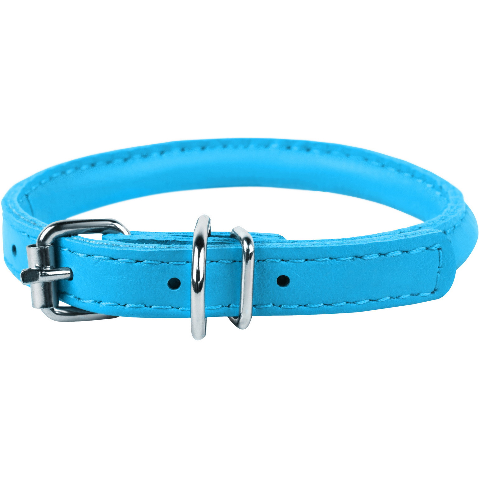 фото Ошейник collar glamour круглый для длинношерстных собак 8 мм 20-25 см синий