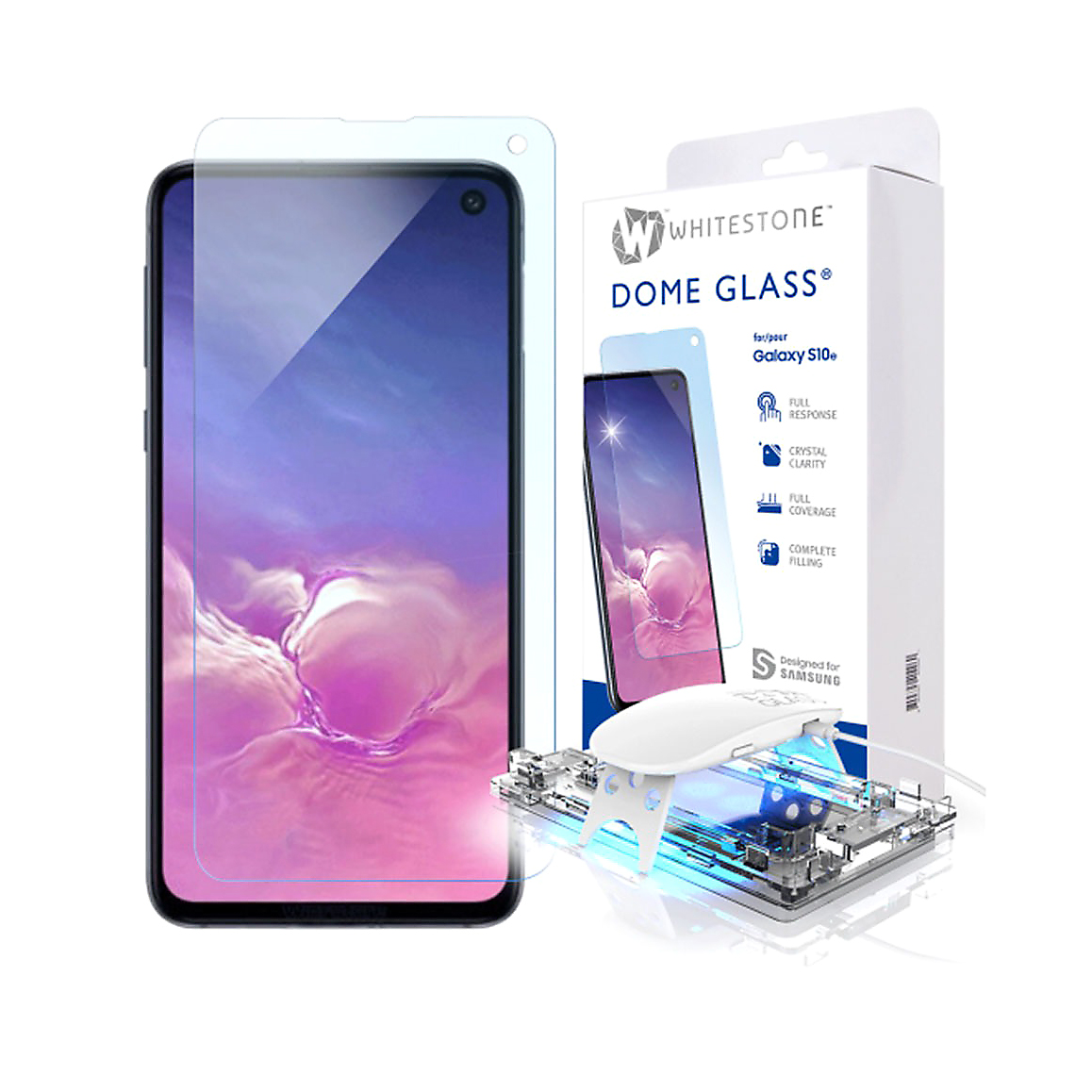 Защитное стекло Whitestone для Samsung Galaxy S10e, цвет прозрачный - фото 1