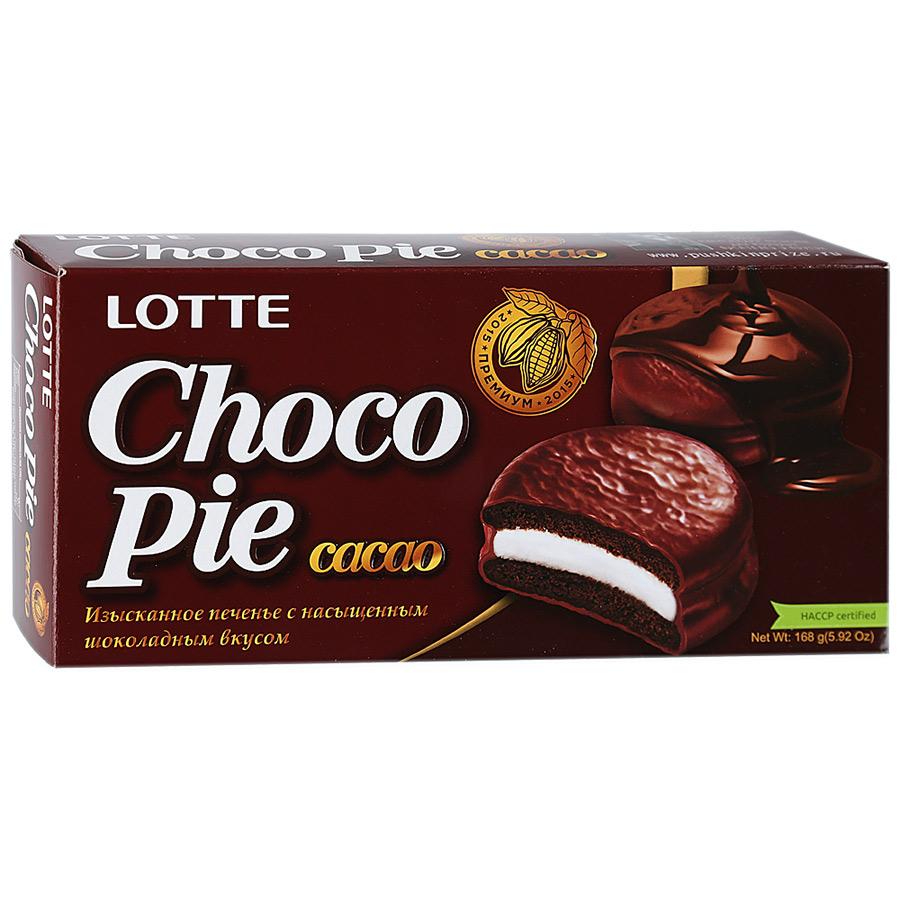 фото Печенье lotte chocopie cacao, 168 г