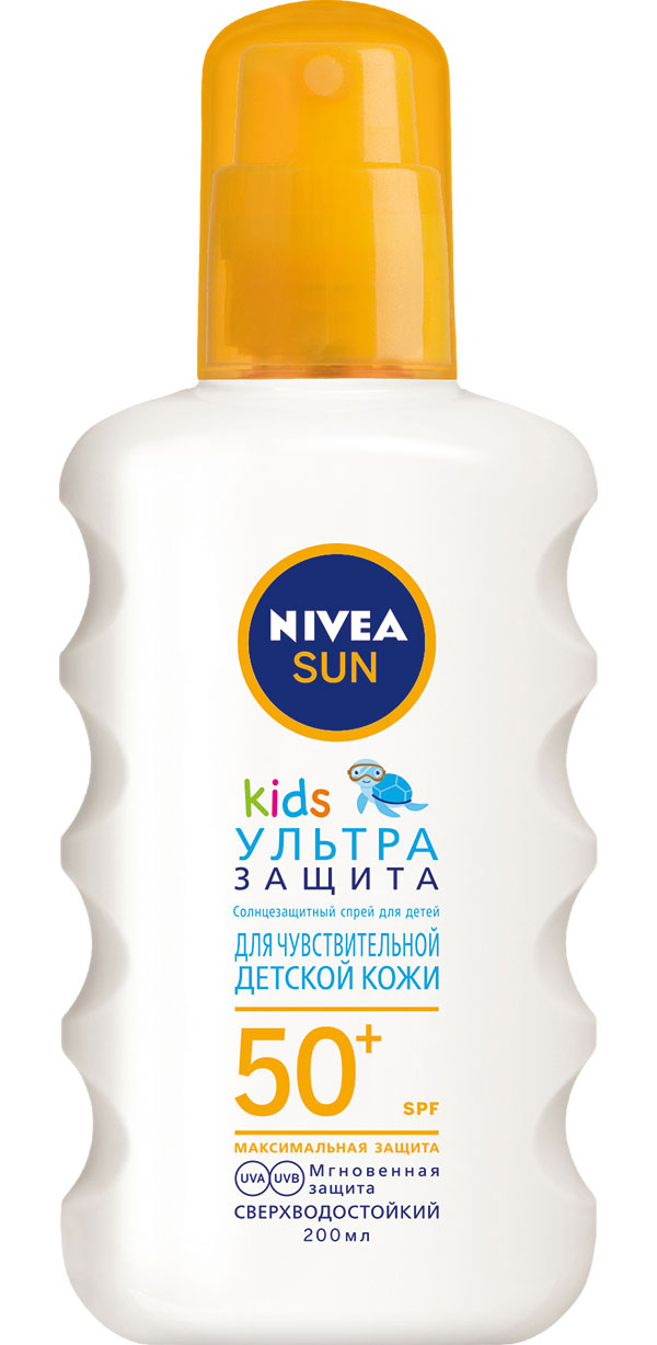 фото Спрей для детей солнцезащитный nivea sun kids ультра защита сзф 50+ 200 мл