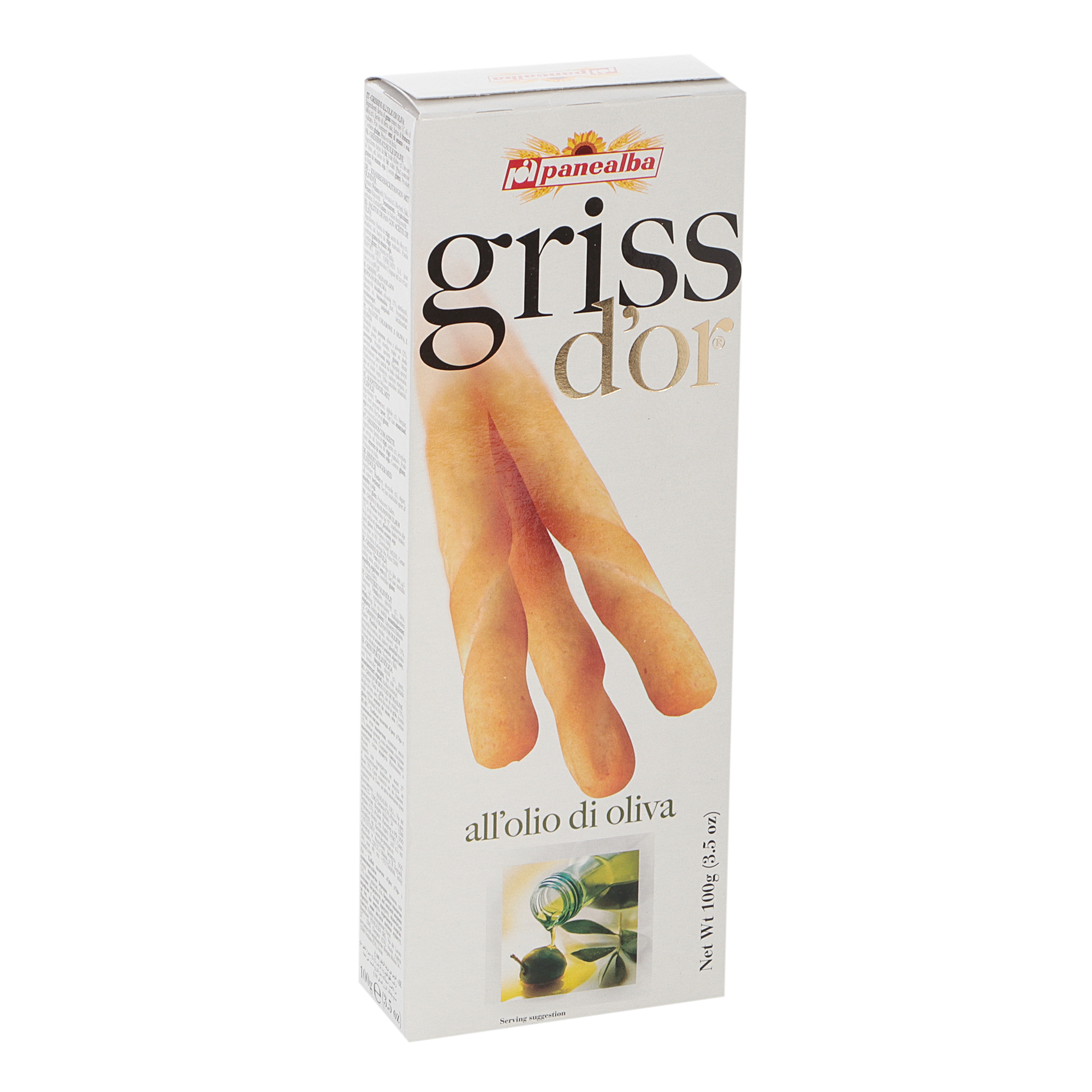 Гриссини Panealba griss d`or all`olio di oliva 100 г - фото 1