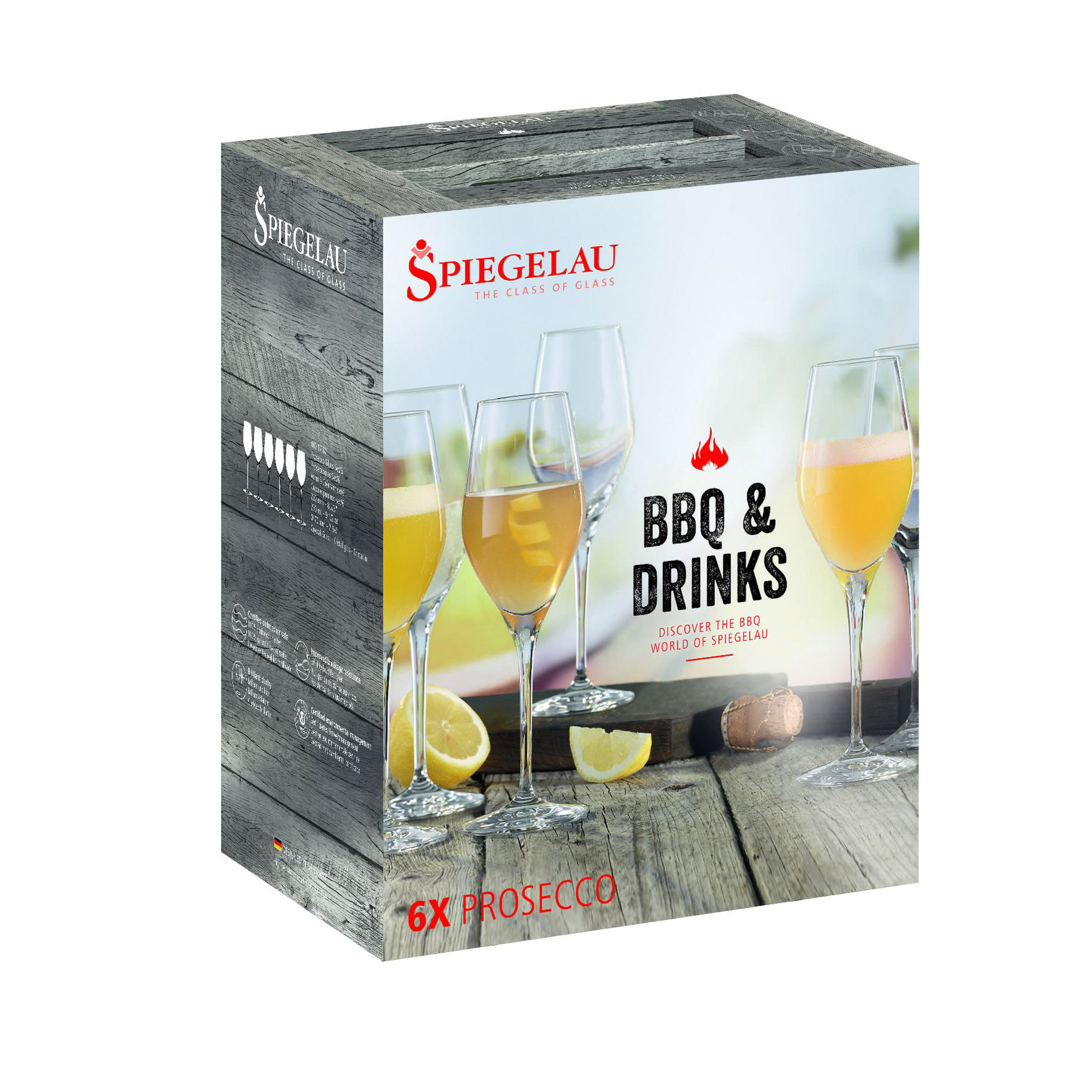 фото Набор бокалов spiegelau bbq drinks prosecco 270 мл 6 шт