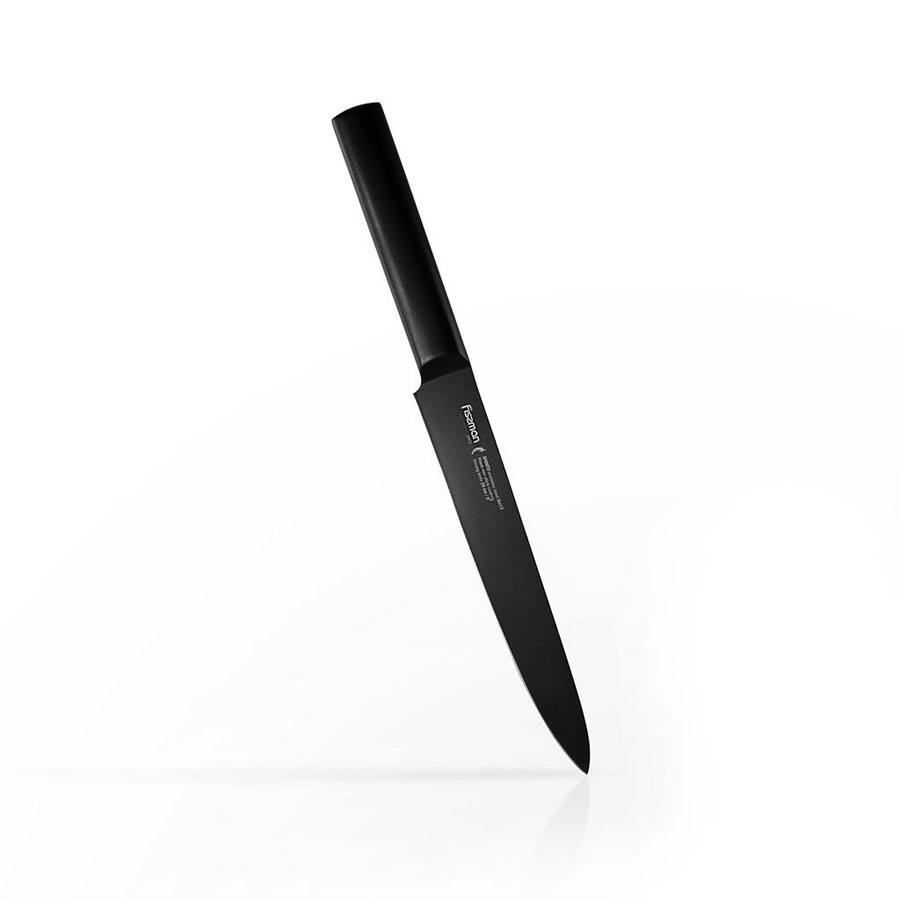 фото Нож гастрономический fissman shinto 20 см с покрытием black non-stick coating