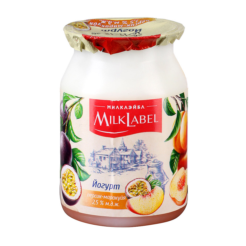 Йогурт MilkLabel Персик, маракуйя 2,5%, 150г