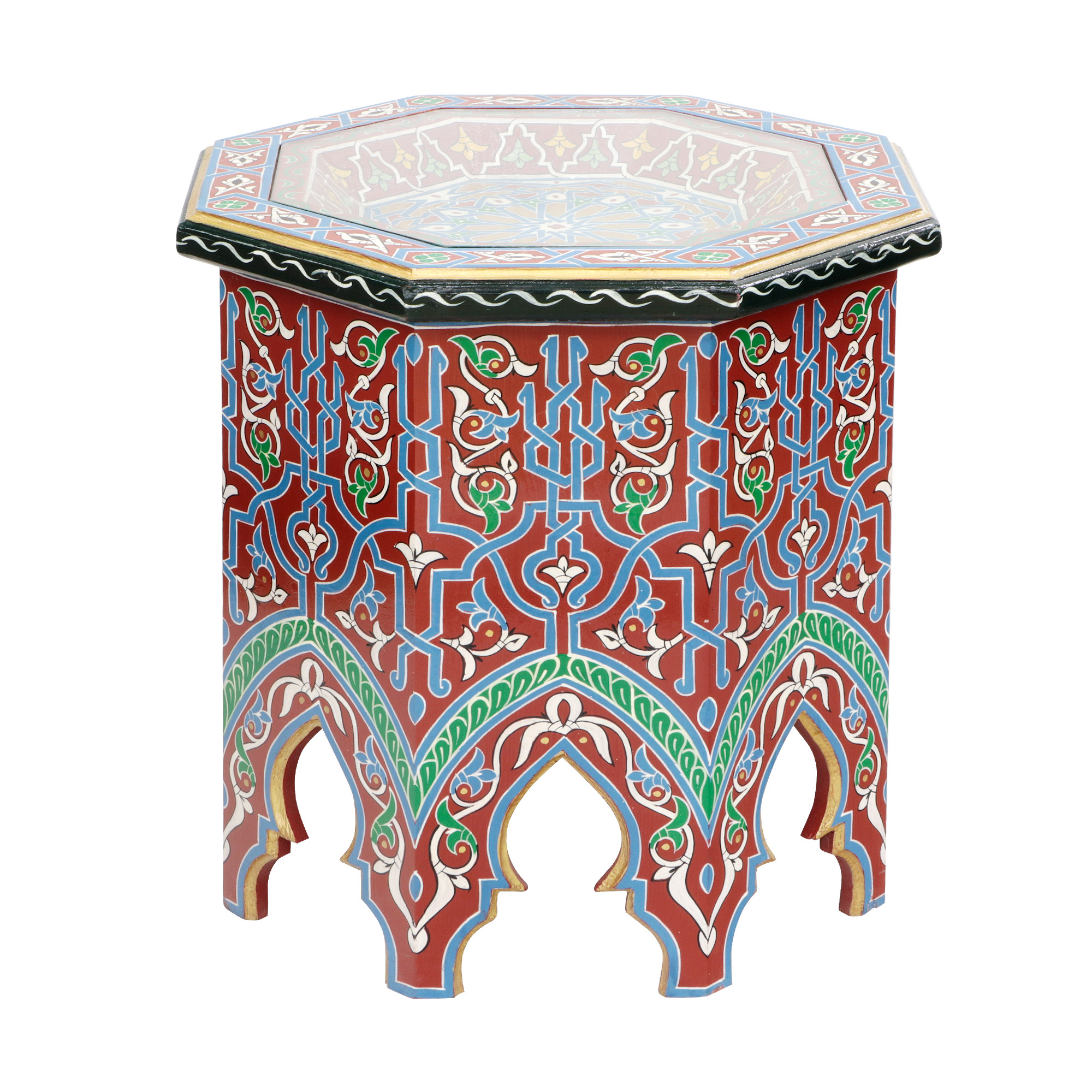 фото Столик декоративный марокдекор марокканский кедр роспись