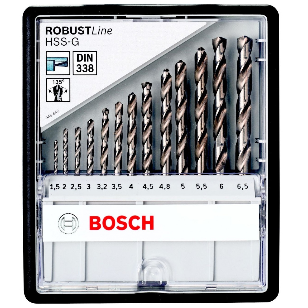 фото Набор сверл bosch hss-g 13 шт. robust line d1.5-6.5